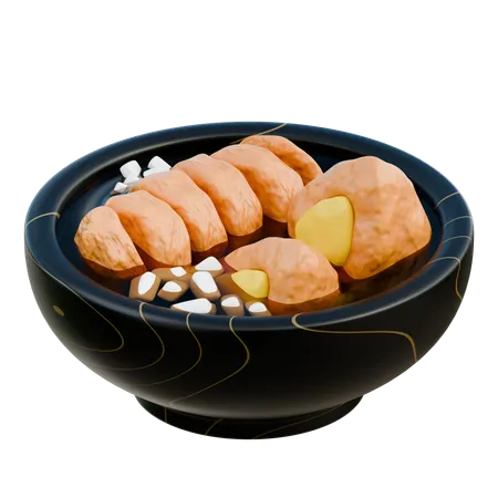 Pempek Indonesian Traditional Food  3D Icon