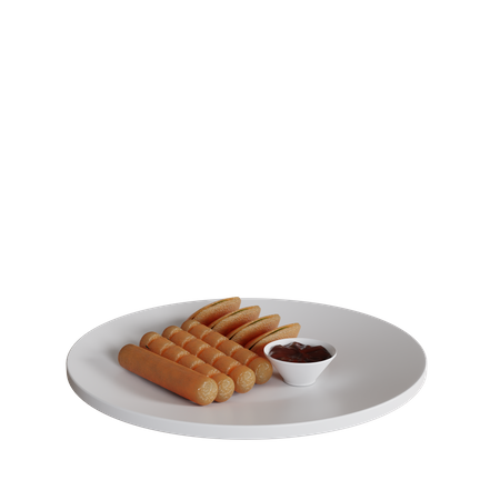 Pempek On A Plate  3D Icon