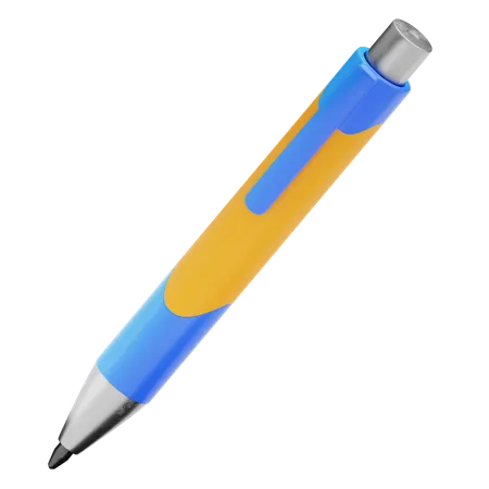 Pen 3 D Icon Cartoon Pen Blue Pen Write 3D Icon