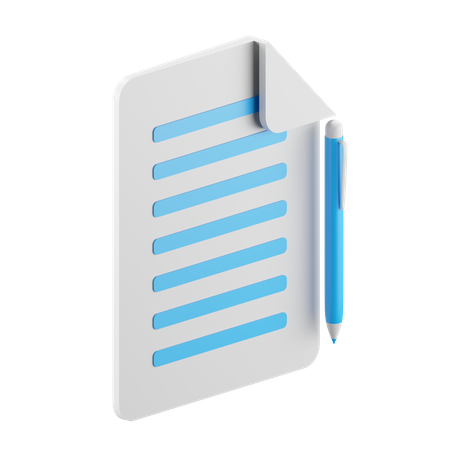 Pen And Fold Paper  3D Icon