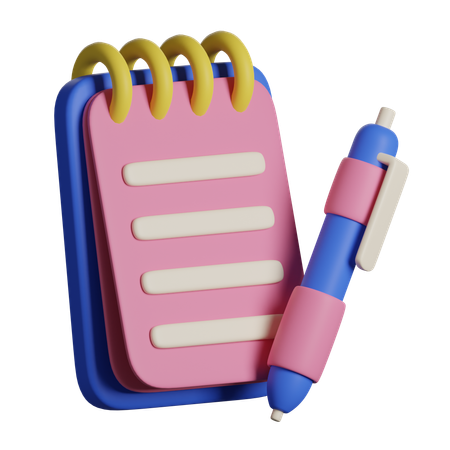 Pen and Notebook  3D Icon