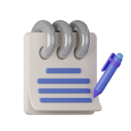 Pen And Notepad  3D Icon