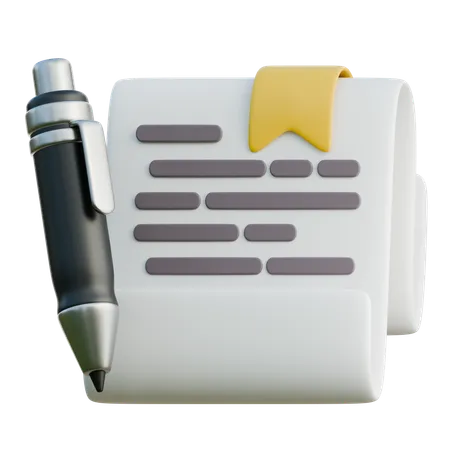 Pen And Paper  3D Icon