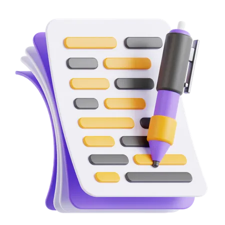 Pen And Paper  3D Icon