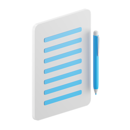 Pen And Paper  3D Icon