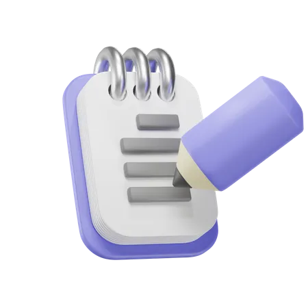 Pen And Paper Represents Note Taking And Planning 3D Icon