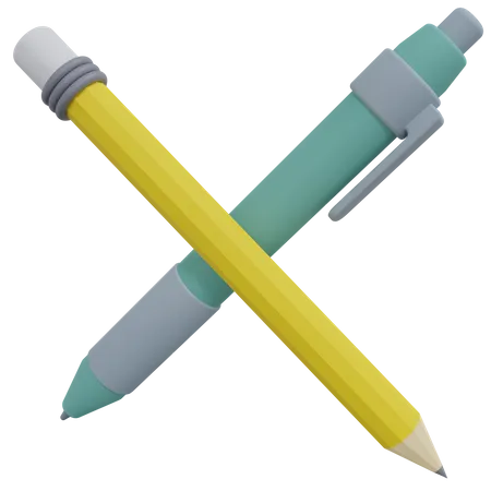 Pen And Pencil Illustration 3D Icon