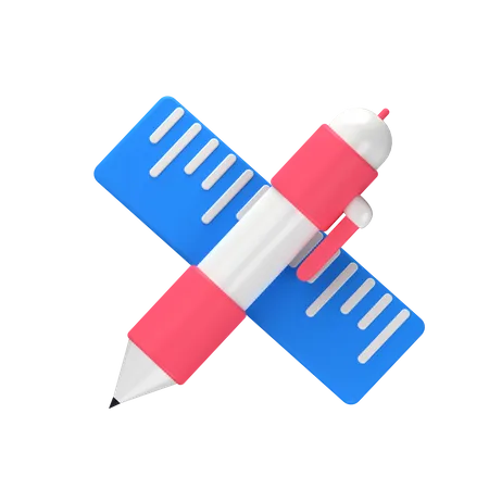 Pen And Ruler  3D Icon