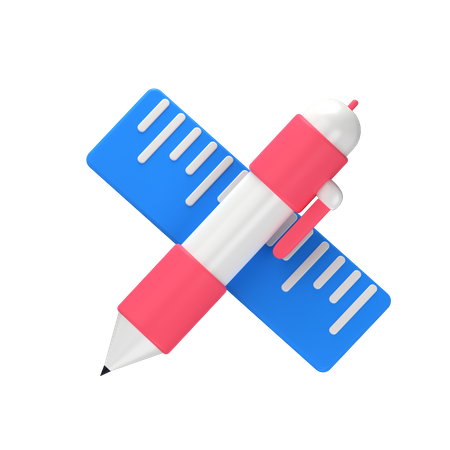 Pen And Ruler  3D Icon