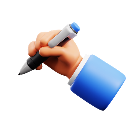 Pen Holding Hand Gestures  3D Icon