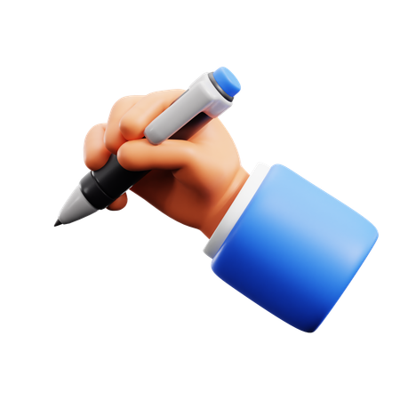 Pen Holding Hand Gestures  3D Icon