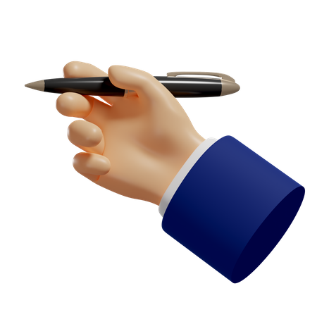 Pen In Hand 3D Illustration