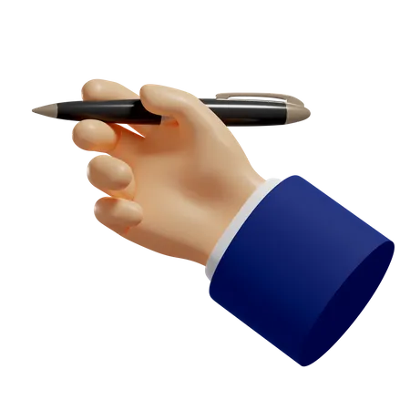 Pen In Hand  3D Illustration