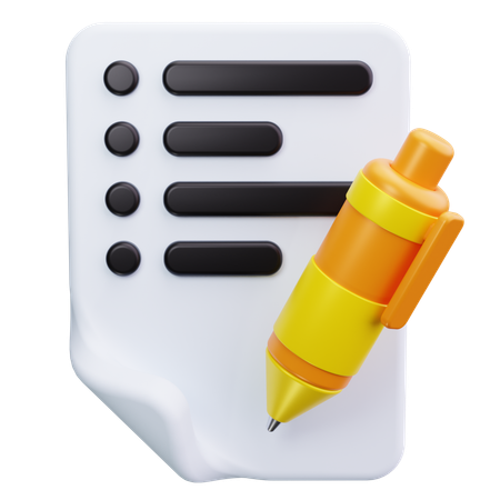 Pen On Paper  3D Icon