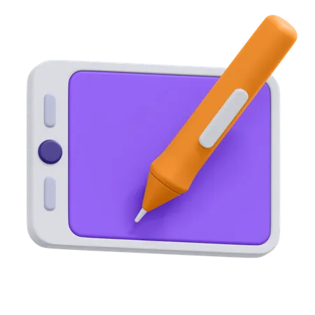 An Icon Of Pen Tablet 3D Icon