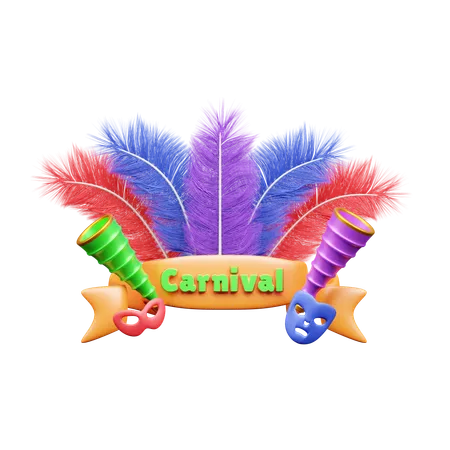 Penas de carnaval  3D Icon