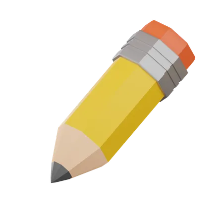 Yellow Short Pencil With A Rubber Eraser Icon 3 D Rendering 3D Icon