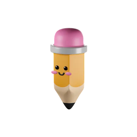 3 D Render Of Cute Pencil Icon 3D Icon