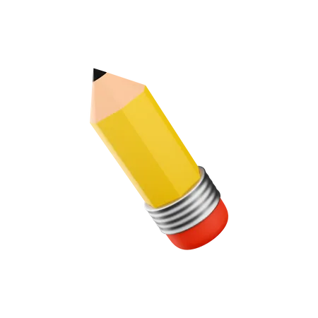 Pencil 3 D Render Model Isolated White Background 3 D Render Pencil Icon 3D Icon