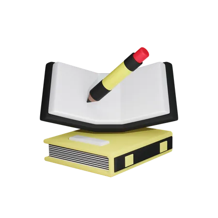 Pencil and book  3D Icon