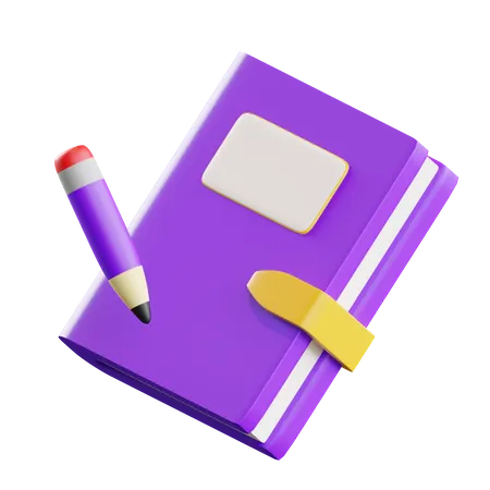 Pencil and Book  3D Icon