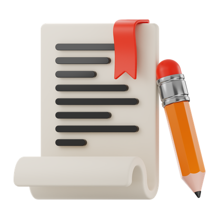 Pencil And Document  3D Icon