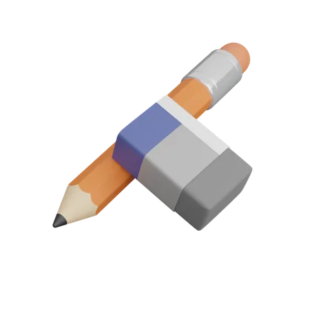 Pencil And Eraser  3D Icon