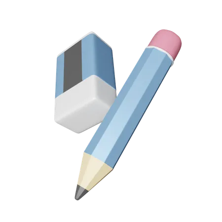 Pencil and Eraser  3D Icon