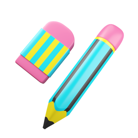 Pencil And Eraser  3D Icon