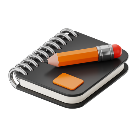 Pencil And Notebook  3D Icon