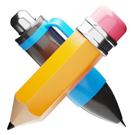 Pencil And Pan  3D Icon