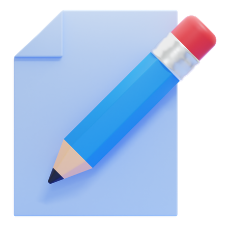 Pencil and Paper  3D Icon