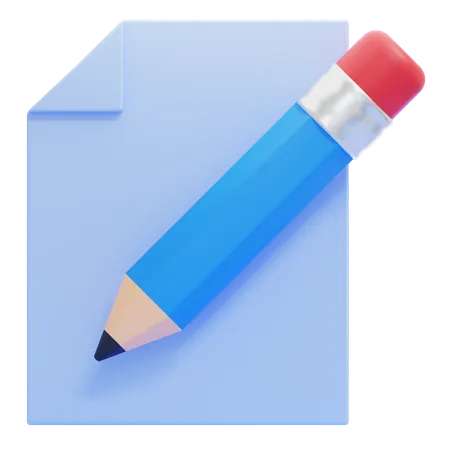 Pencil and Paper  3D Icon