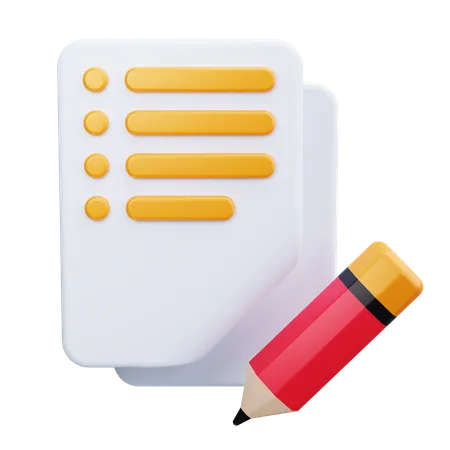 Pencil And Paper  3D Icon