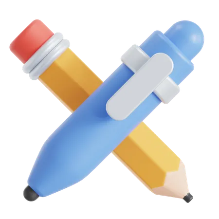 Pencil And Pen Symbol 3D Icon