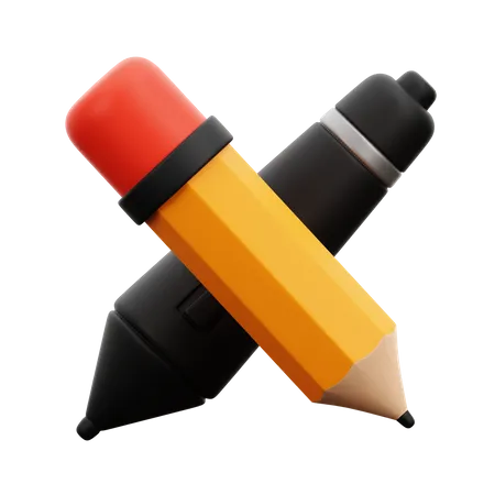 Pencil And Pen Tablet 3D Icon