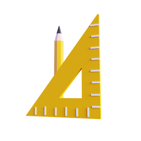 Pencil And Ruler  3D Icon