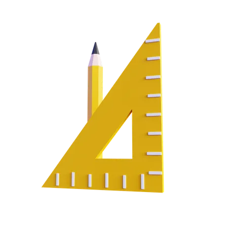 These Are 3 D Pencil And Ruler Icons Commonly Used In Design And Games 3D Icon