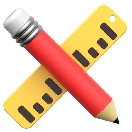 Pencil And Ruler  3D Icon