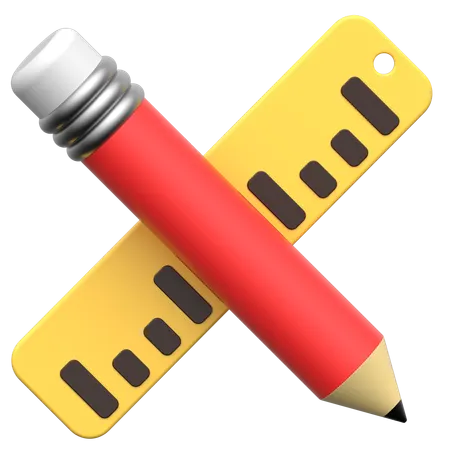 Pencil And Ruler  3D Icon