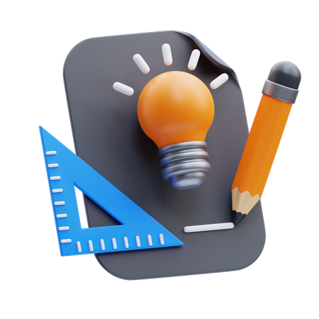 Pencil and Ruler  3D Icon