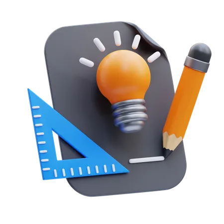 Pencil and Ruler  3D Icon