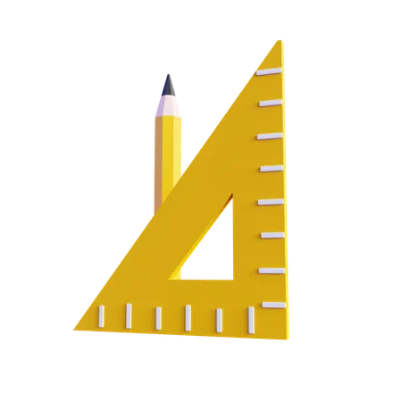 Pencil And Ruler  3D Icon