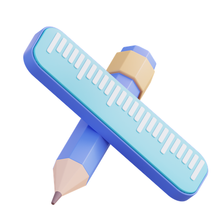 Pencil And Ruler  3D Icon