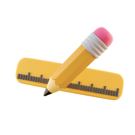 Pencil And Ruler  3D Icon