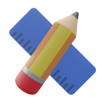 Pencil And Ruler  3D Icon