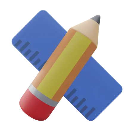 Pencil And Ruler  3D Icon