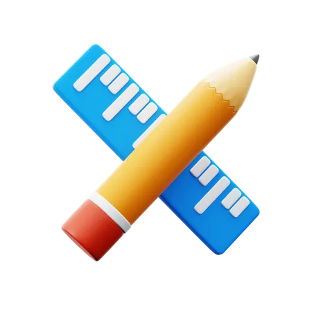 Pencil And Ruler  3D Icon