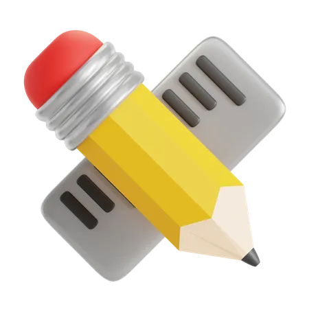 Pencil And Ruler  3D Icon