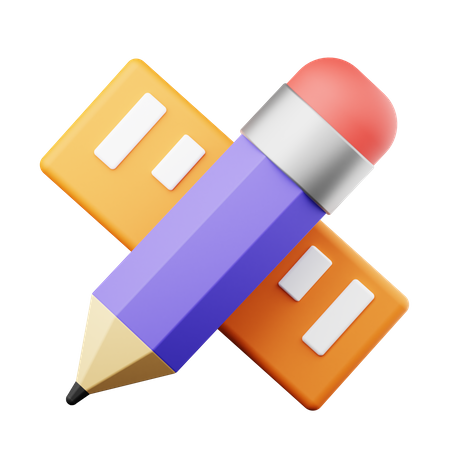 Pencil And Ruler  3D Icon